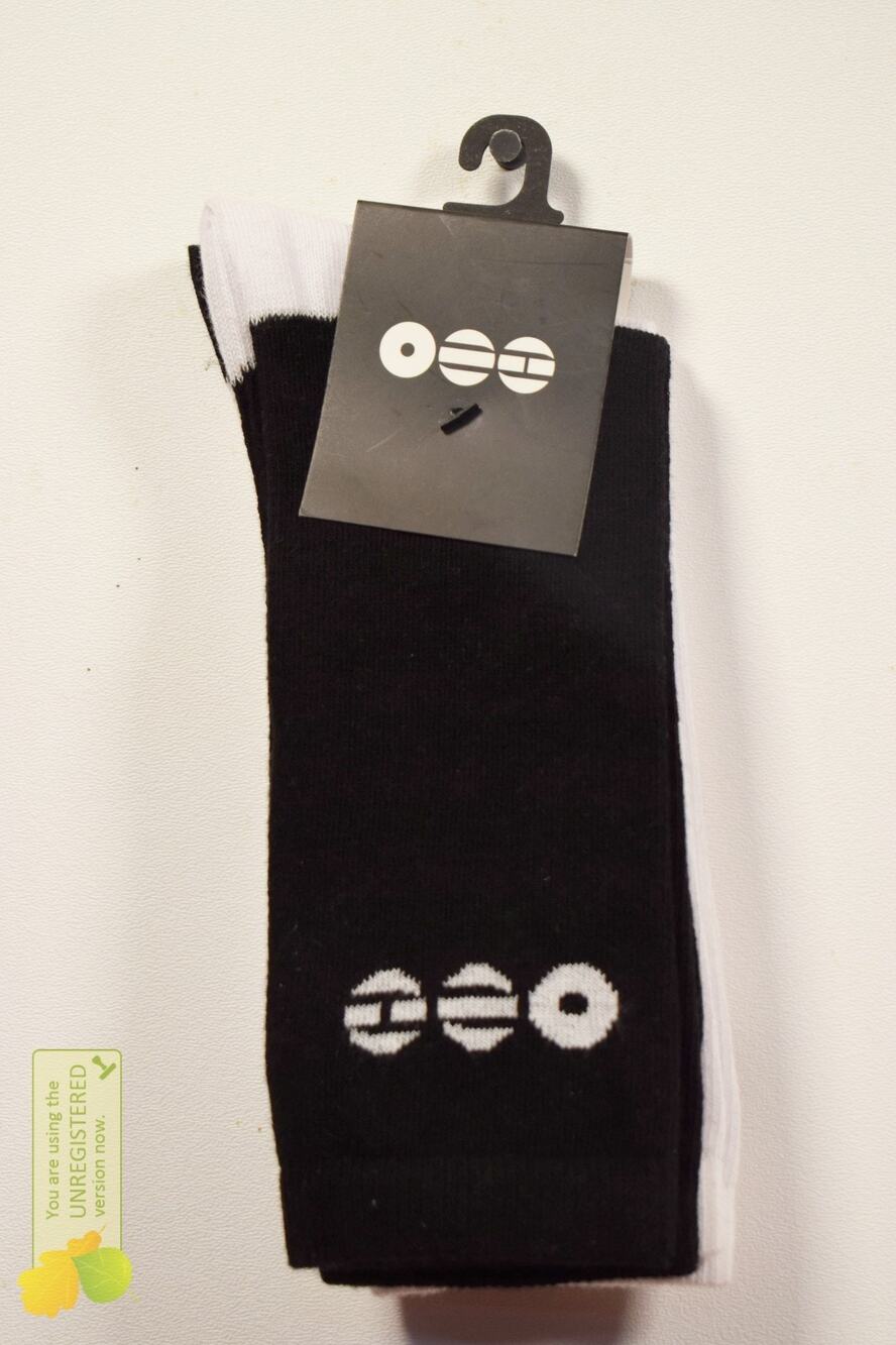 BTS 2pk Socks Set Black and White One Size